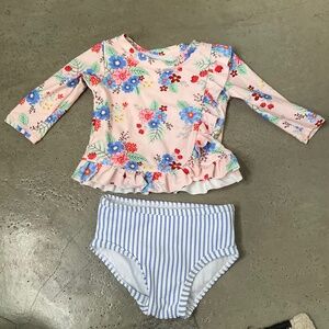 RuffleButts Floral 2 Piece Swimsuit